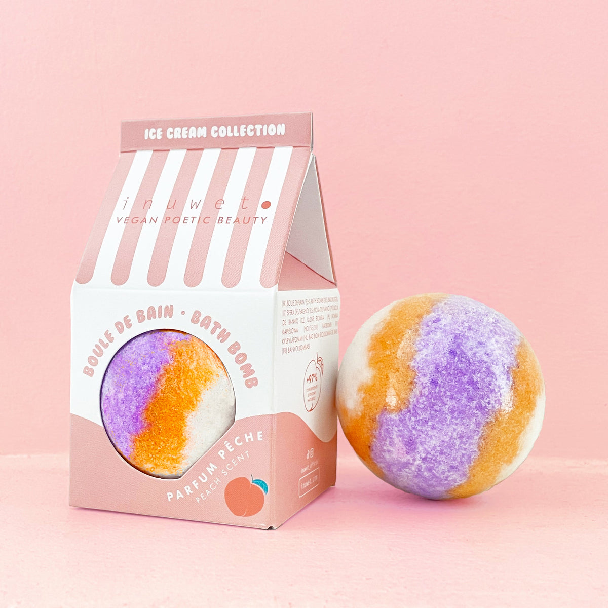 Boule de bain effervescente Ice cream collection pêche