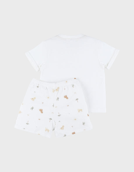 Pyjama bébé, coton imprimé manches courtes Fluffy