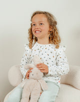 Pyjama 2 pièces en velours à motif floral