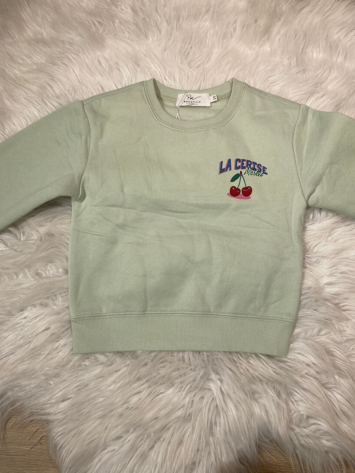 Sweat Cerise vert d'eau