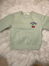 Sweat Cerise vert d'eau