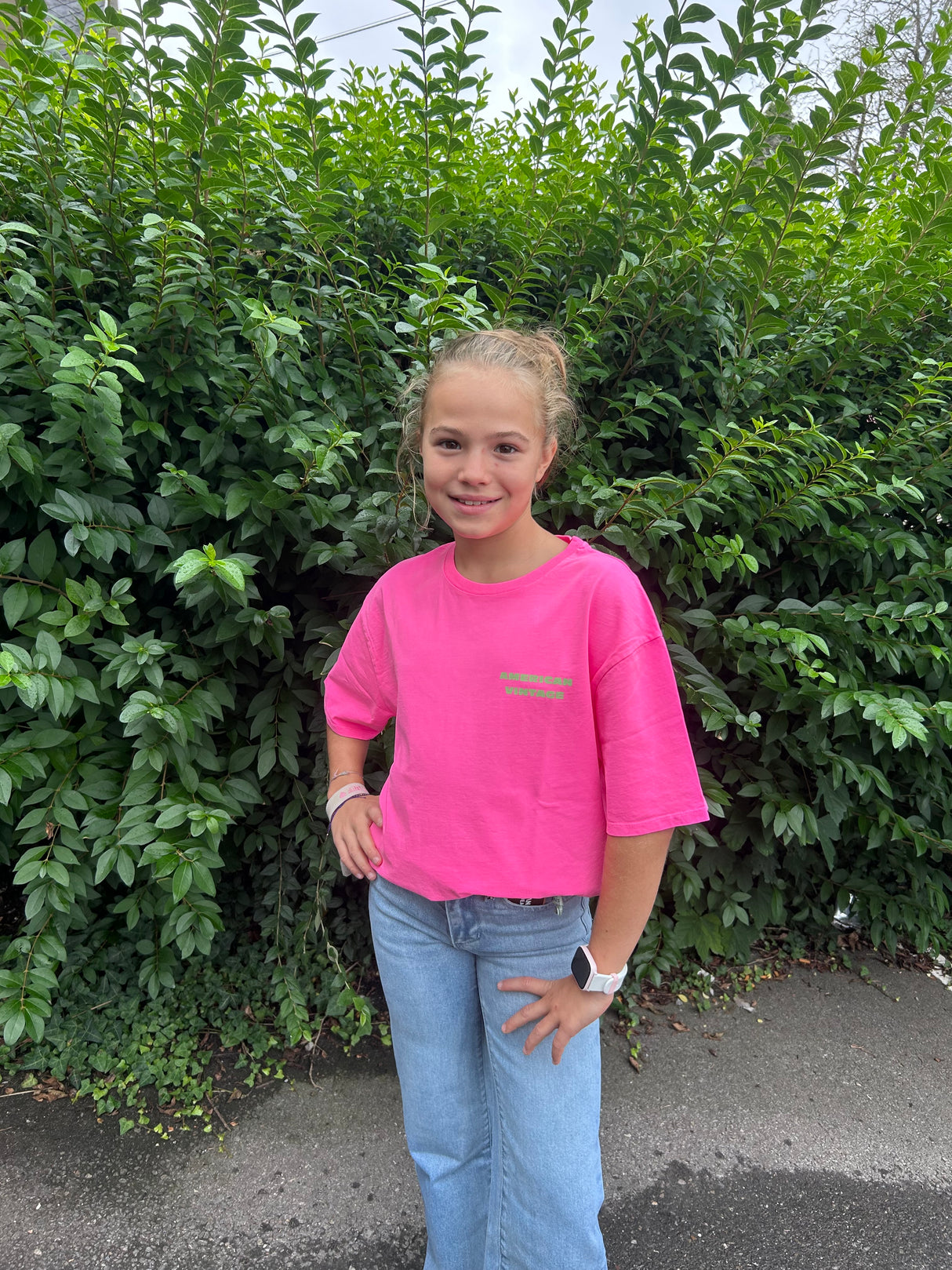 T shirt FIZVALLEY Rose fluo