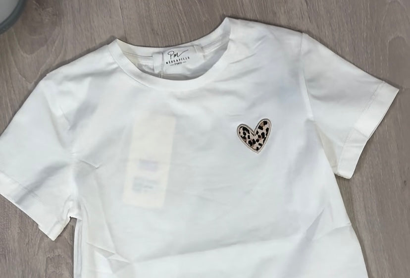 T-shirt COEUR Léopard