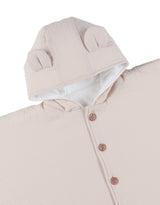 Poncho bébé, mousseline de coton bio beige