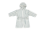 Peignoir Éponge Stripe - Sea Green - GOTS