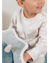 Pyjama bébé, coton jacquard éléphant gris