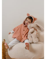 Poncho bébé, mousseline de coton bio rose