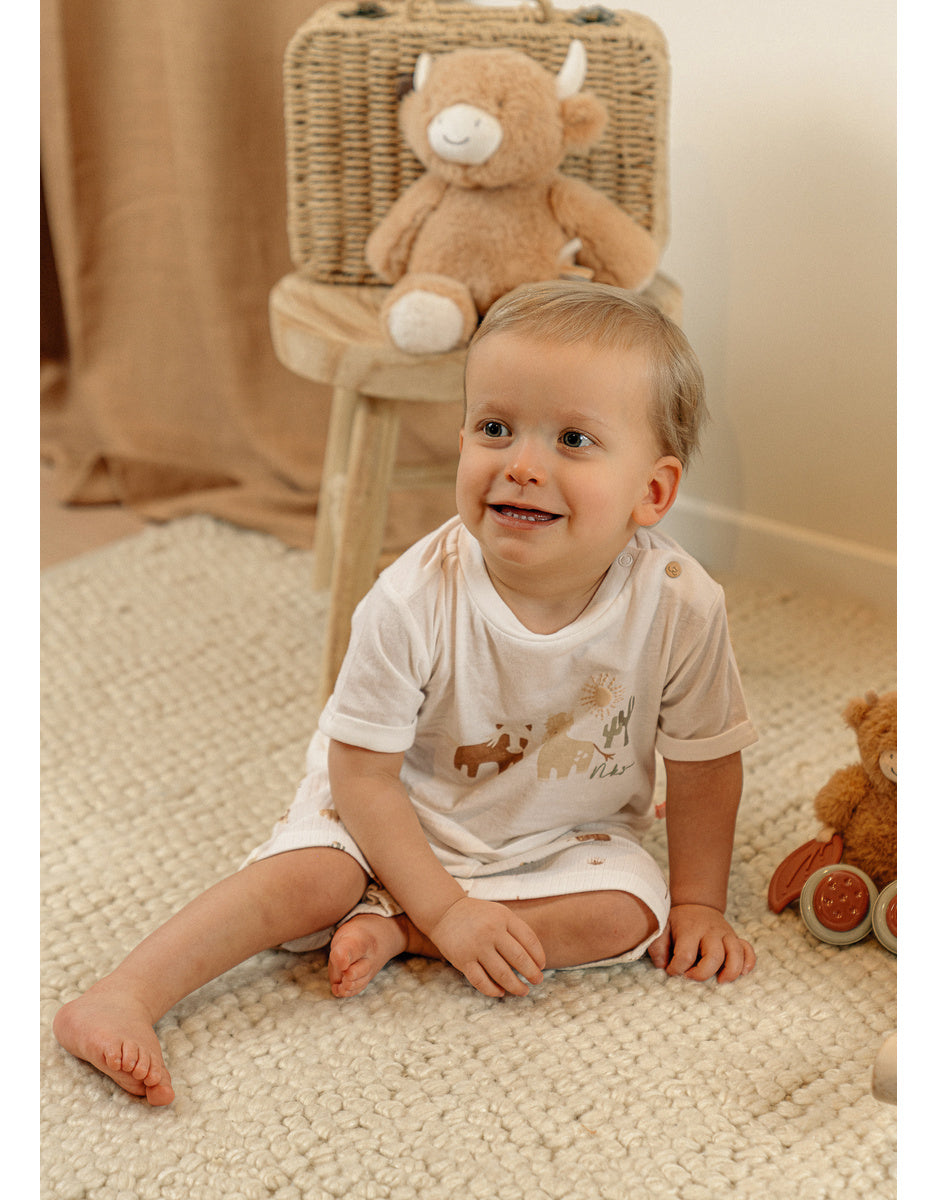 Pyjama bébé, coton imprimé manches courtes Fluffy