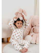 Pyjama bébé, velours imprimé manches longues mon cœur
