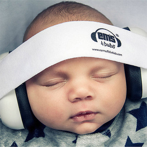 Casque anti-bruits nouveau-né Blanc/noir