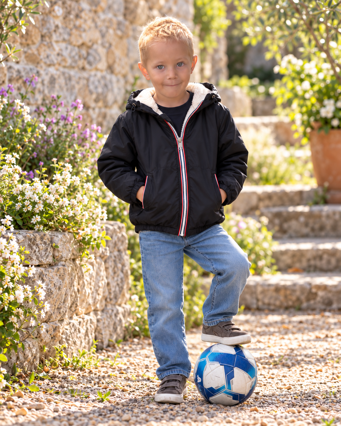 Veste imperméable enfant NOIR  - Précommande - Livraison à partir du 6/10