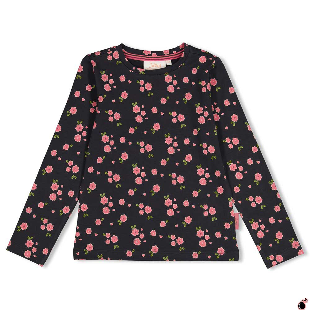 T shirt Moon Flowers Gris