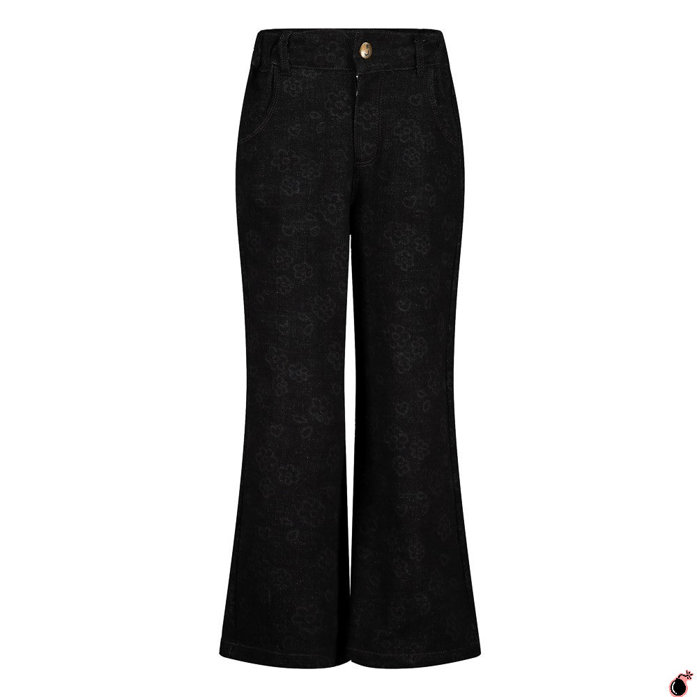 Jeans Moon Flowers Gris