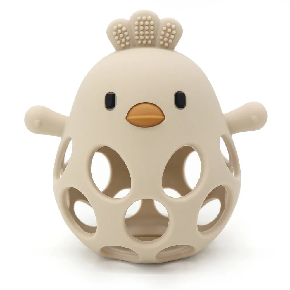 ° Balle de dentition poussin en silicone – beige °