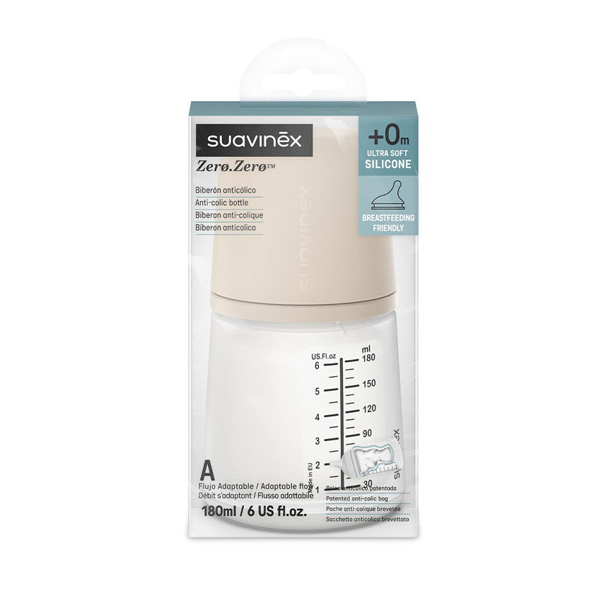 BIBERON ANTI-COLIQUE Zerø.Zerø 180ML - Spécial Allaitement