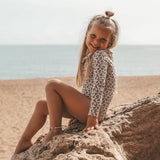 Maillot Taïs fleuri lila