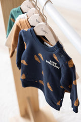 Blaues Croissant Club-Sweatshirt