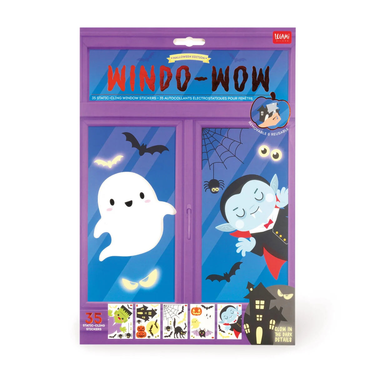 Set de 35 Autocollants Électrostatiques pour Fenêtre - Windo-Wow-  HALLOWEEN