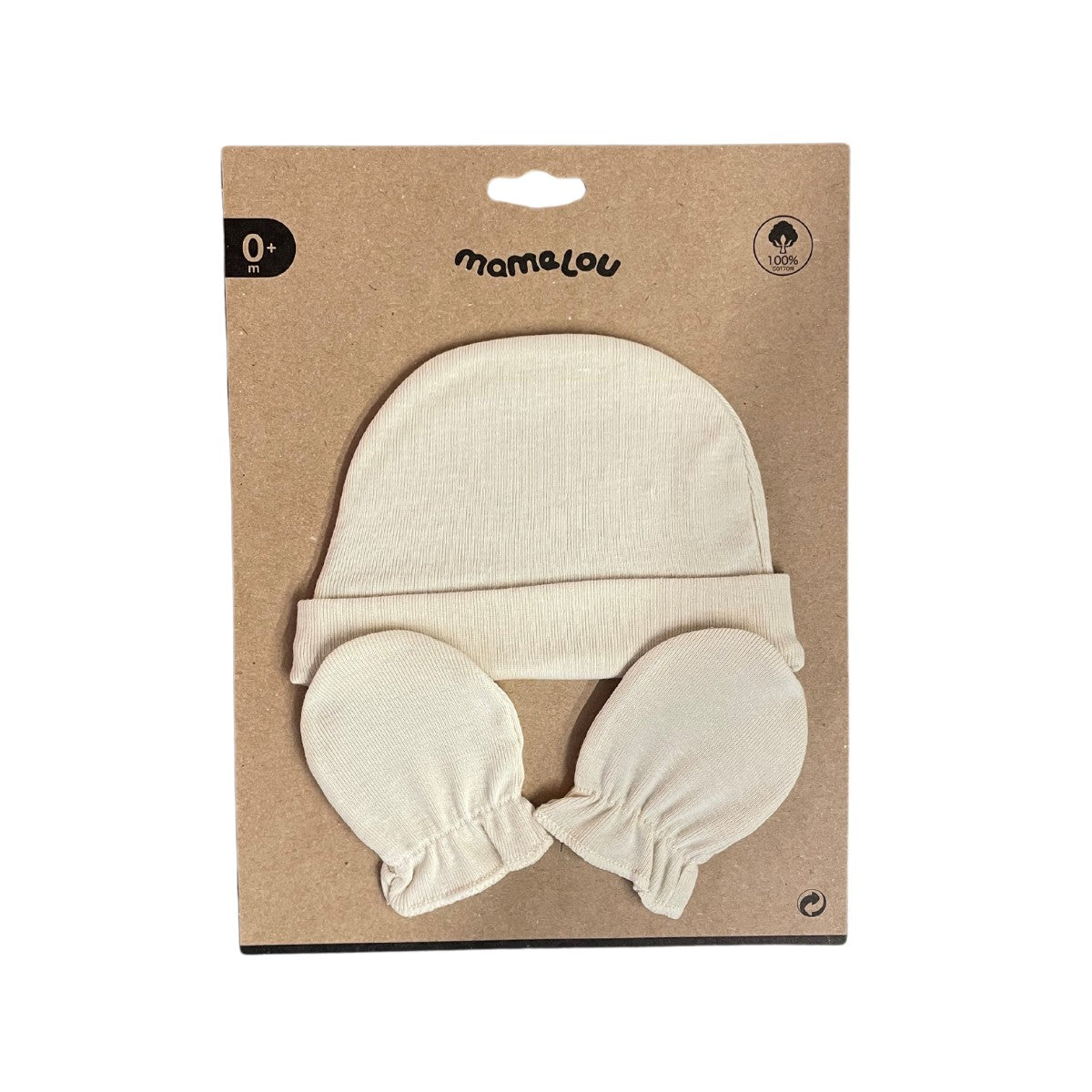 ° Bonnet + Moufles bébé - Ivory °