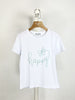 T Shirt Happy Blanc/Vert
