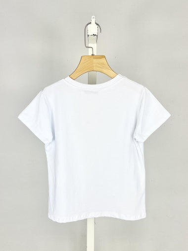 T Shirt More Love Blanc/Rose