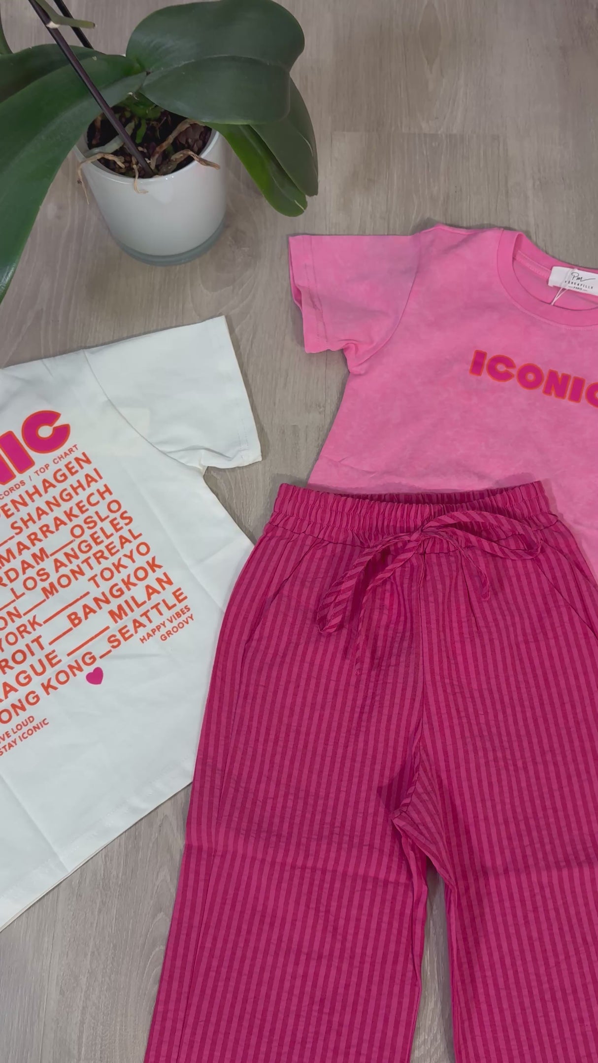 Pantalon RAYÉ Fuchsia