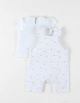 Ensemble Little blue flower Blanc