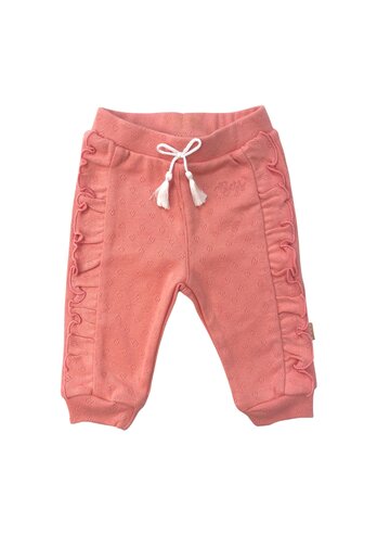 Pantalon à volants ajour - BESS - corail