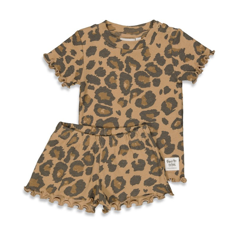 Pyjama Feetje - Leopard Lex  - Sable